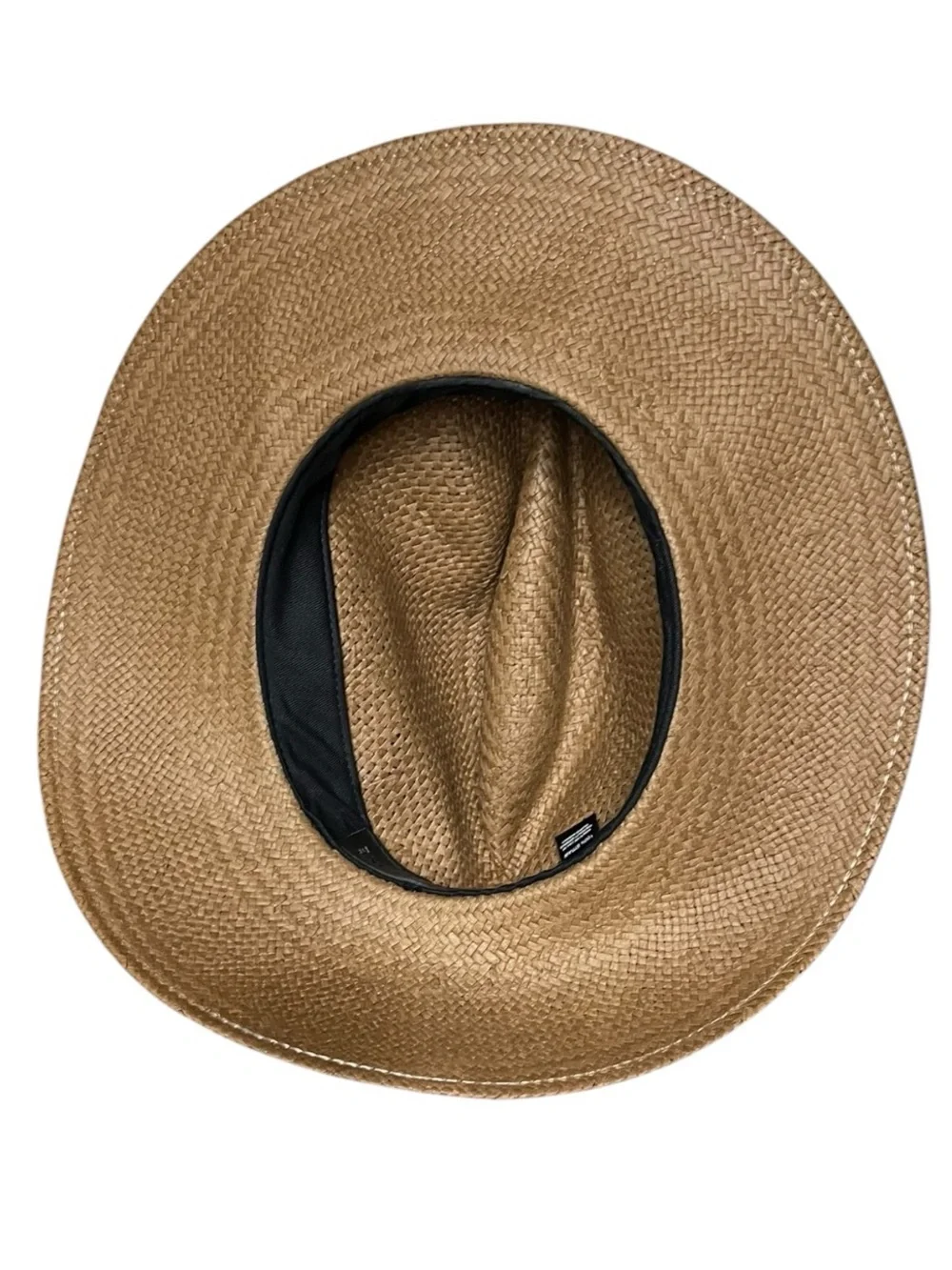 🌻NEW Cond. Janessa Leoné Zoe Packable Straw Fedora Brown Leather Band Size S